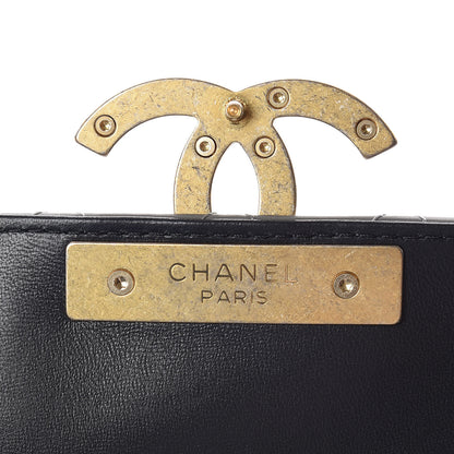 Chanel Lambskin Quilted Small Enamel CC Flap Grey Dark Navy 9 of 15