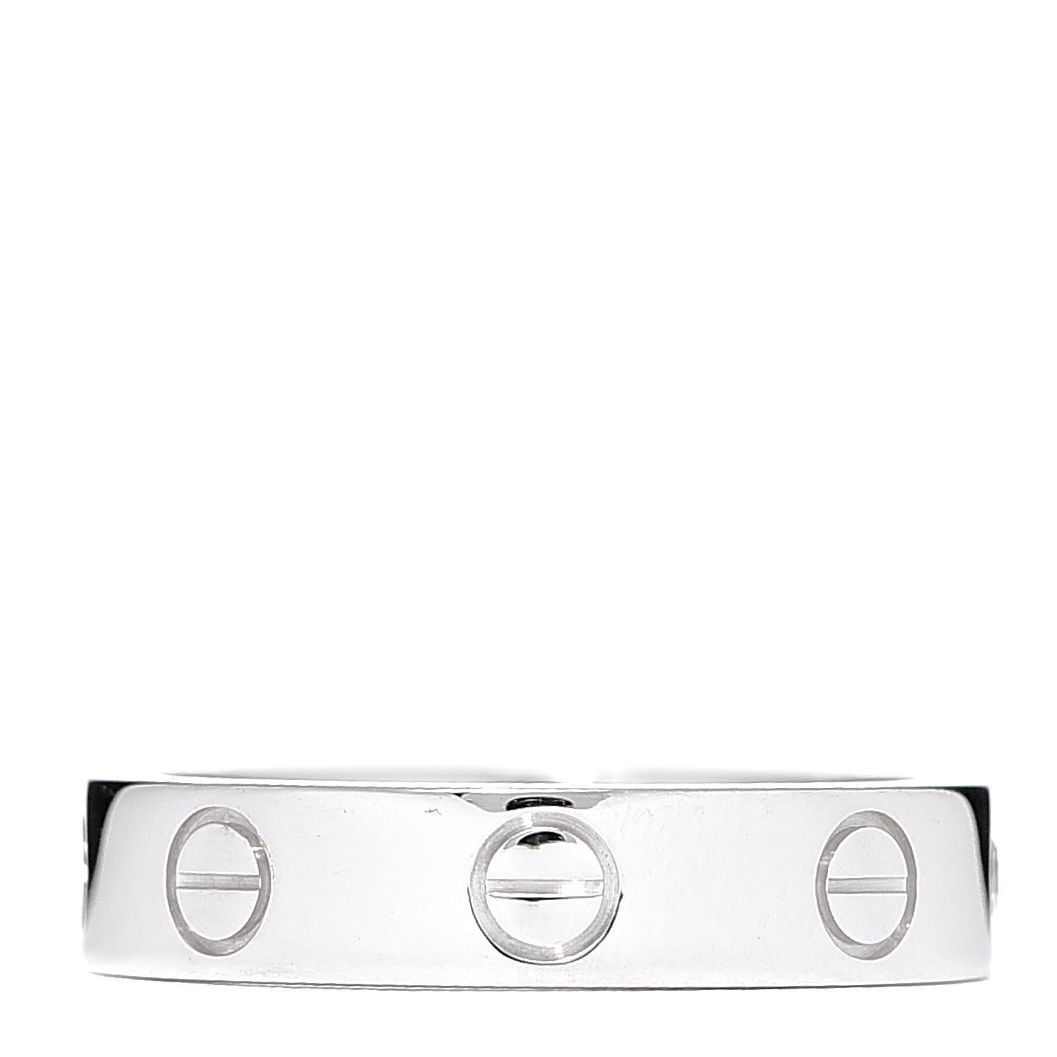 Cartier 18K White Gold Diamond 4mm LOVE Wedding Band Ring 48 4.5 3 of 4