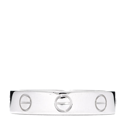 Cartier 18K White Gold Diamond 4mm LOVE Wedding Band Ring 48 4.5 3 of 4