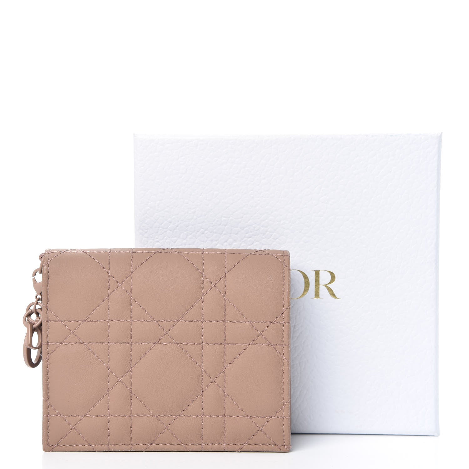 Christian Dior Ultra Matte Calfskin Cannage Mini Lady Dior Wallet Beige 8 of 8