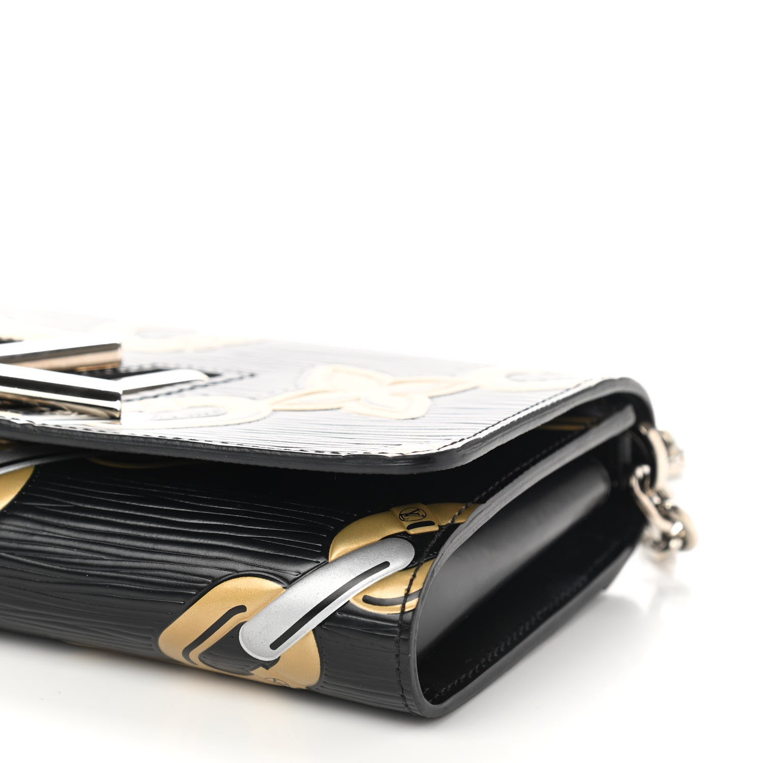Louis Vuitton Epi Chain Flower Print Twist Chain Wallet Black 10 of 11