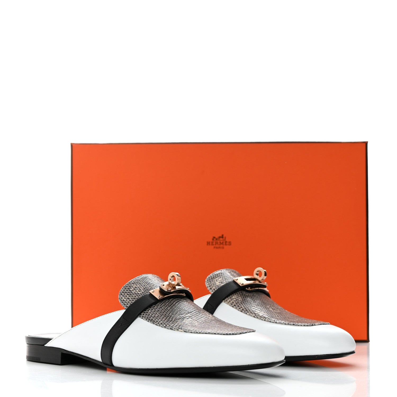 Hermes Lizard Calfskin Oz Mules 39 Ombre 9 of 9