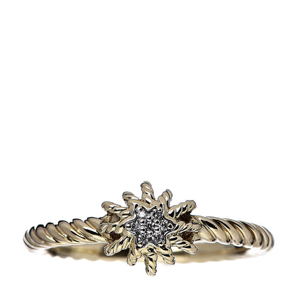 David Yurman 18K Yellow Gold Diamond 2mm Starburst Ring 52 6 1 of 5