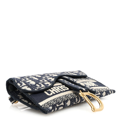 Christian Dior Oblique Slim Saddle Pouch Blue 4 of 10