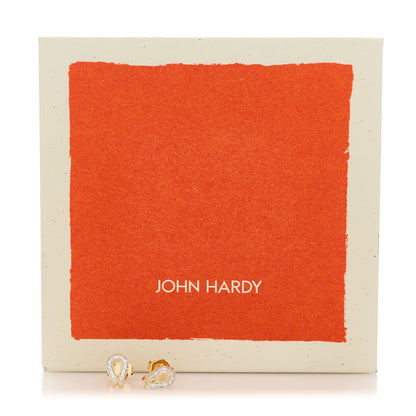 John Hardy 18K Yellow Gold Diamond Surf Stud Earrings 5 of 5
