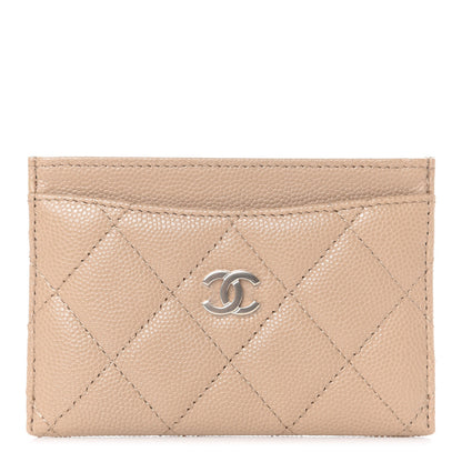 Chanel Caviar Quilted Card Holder Beige 1 of 9