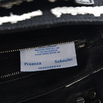 Proenza Schouler Jacquard Woodblock PS1 Tiny Satchel Black White 9 of 9