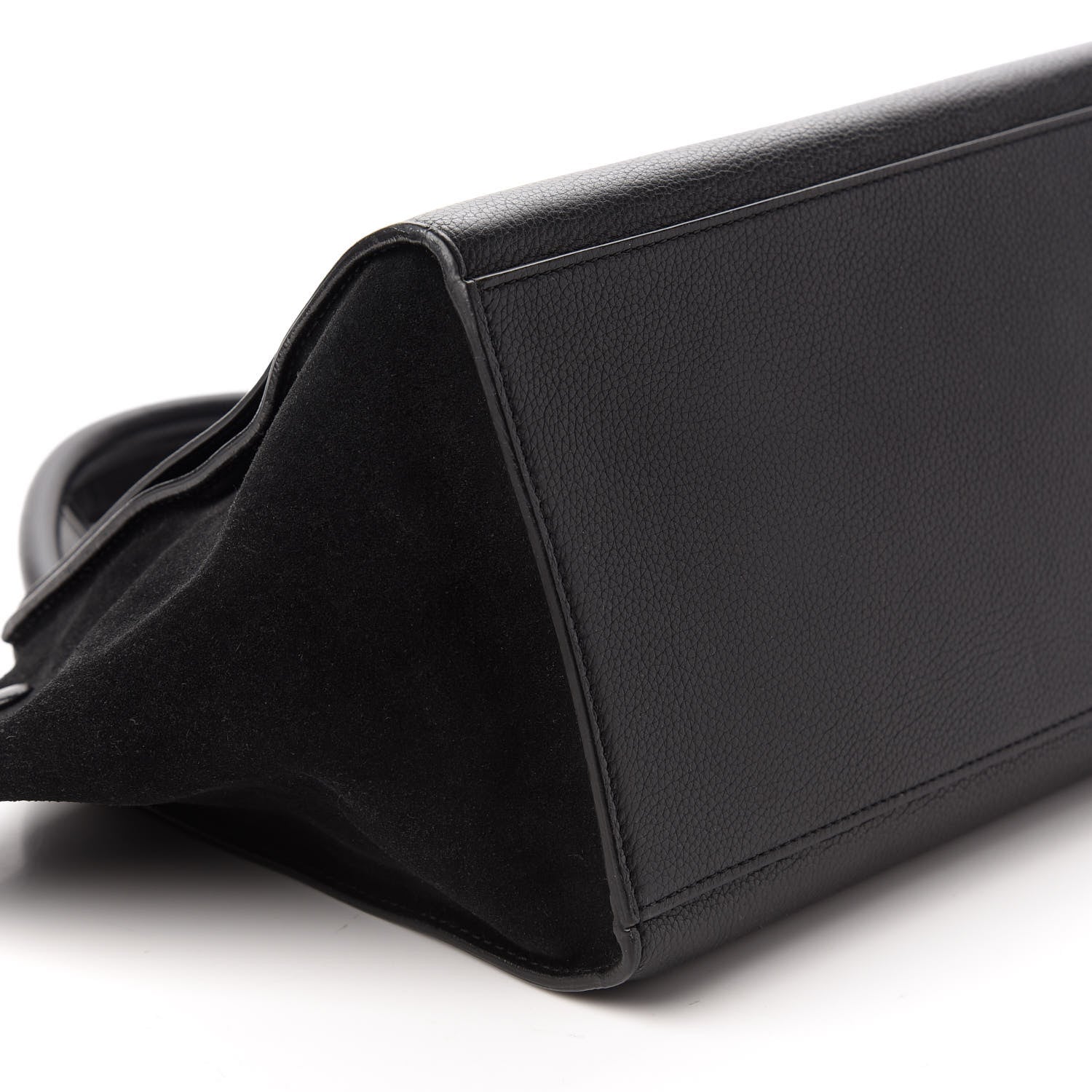 Celine Drummed Calfskin Suede Medium Trapeze Black 7 of 10