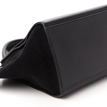 Celine Drummed Calfskin Suede Medium Trapeze Black 7 of 10
