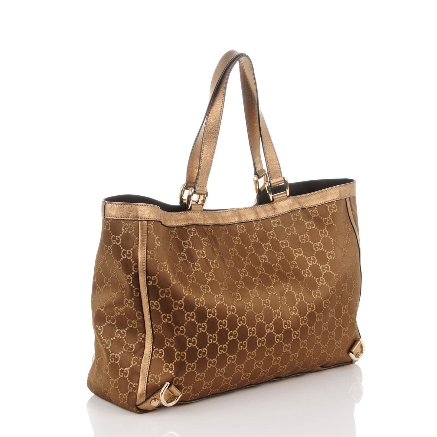 Satin Monogram Large Abbey Tote Metallic Bronze