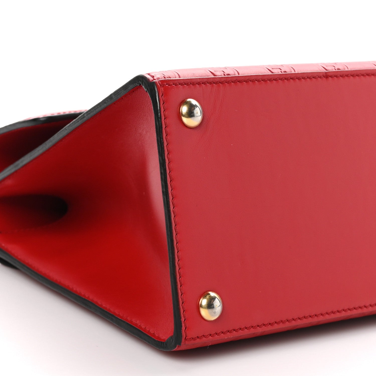 Gucci Guccissima Signature Small Padlock Top Handle Bag Hibiscus Red 9 of 11