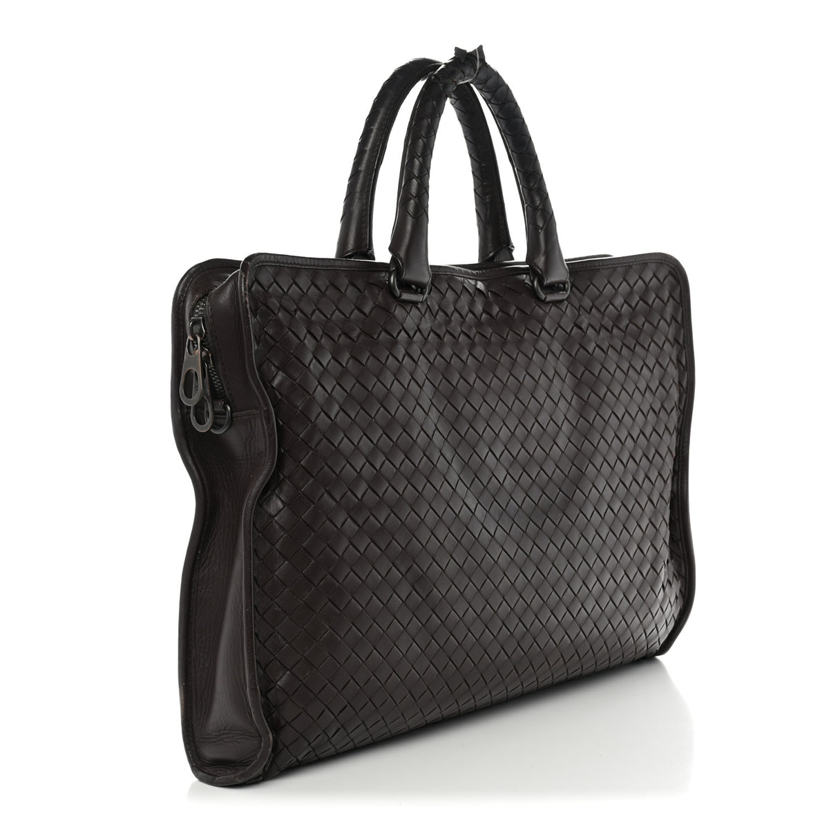 Bottega Veneta Calfskin Leggero Intrecciato Briefcase Ebano 3 of 12
