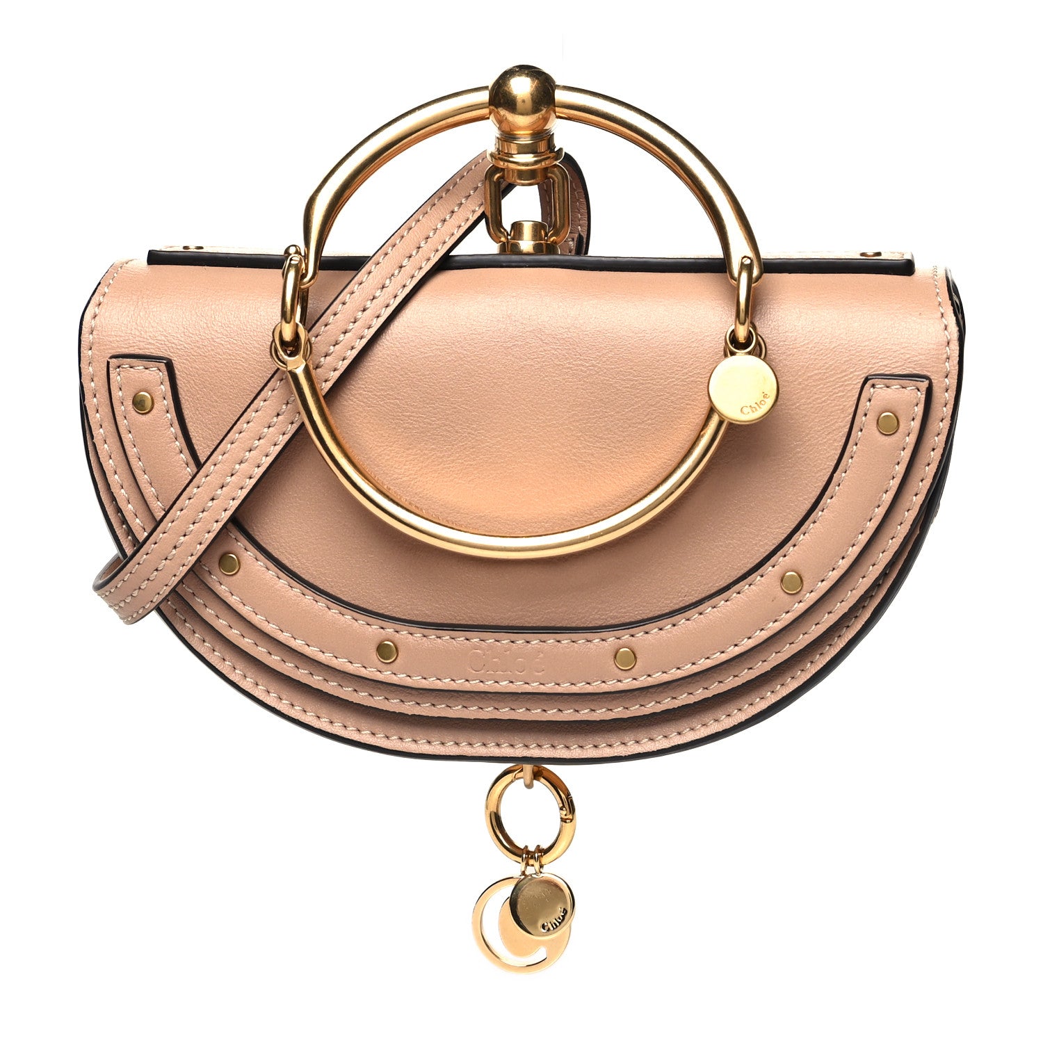 Chloe Calfskin Small Nile Bracelet Minaudiere Bag Biscotti Beige 1 of 12