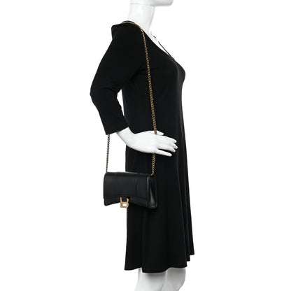 Balenciaga Shiny Box Calfskin Hourglass Chain Bag Black 2 of 10