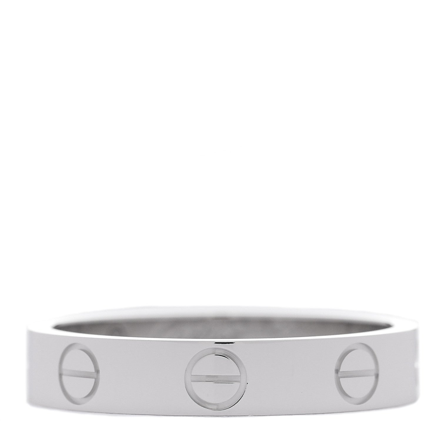 Cartier 18K White Gold 3.5mm LOVE Wedding Band Ring 51 5.75 1 of 5