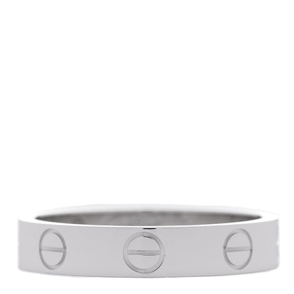 Cartier 18K White Gold 3.5mm LOVE Wedding Band Ring 51 5.75 1 of 5