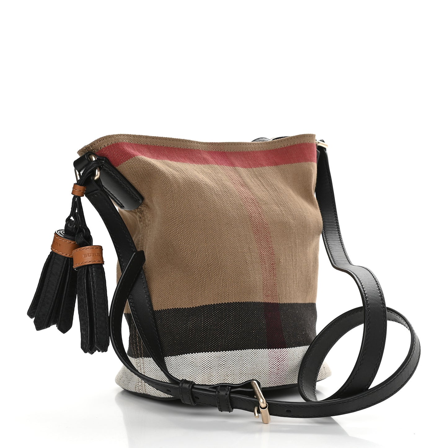 Canvas Mega Check Mini Ashby Tassel Crossbody Black