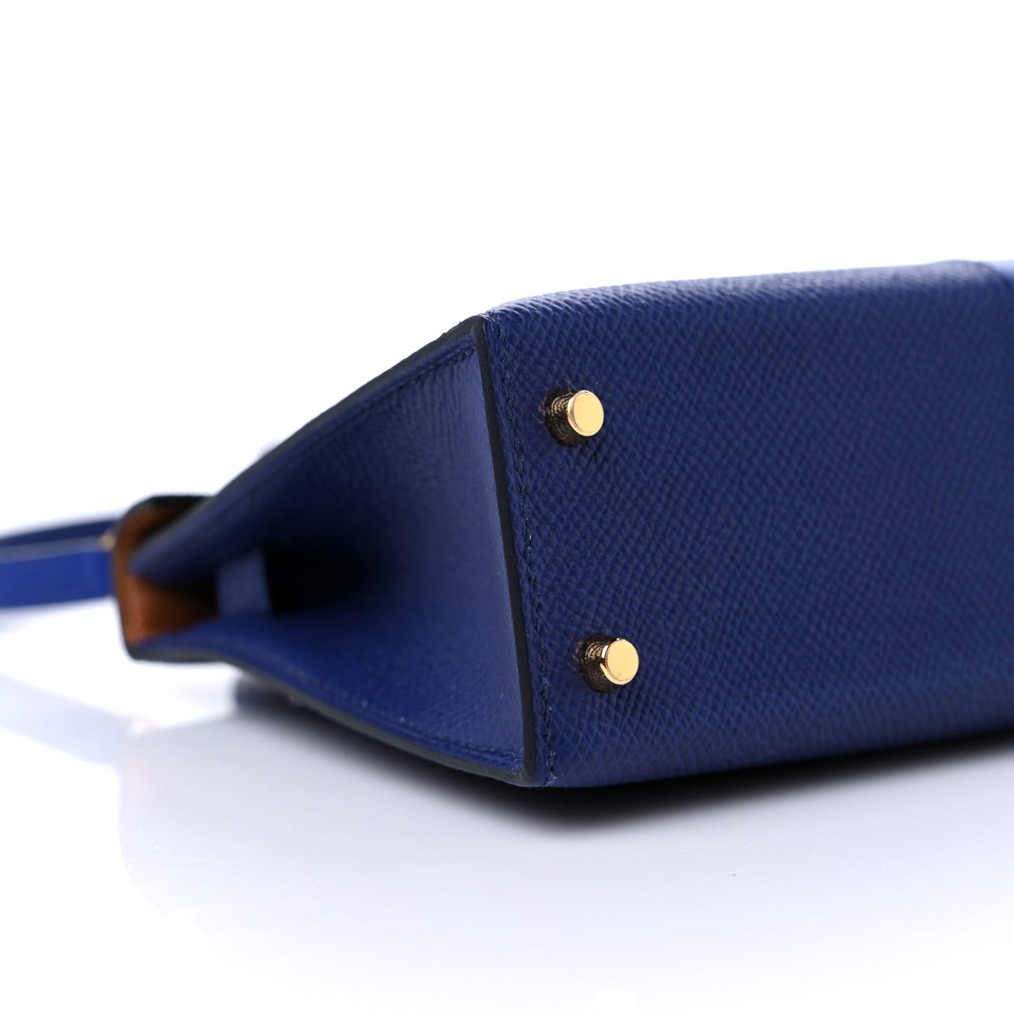 Epsom Casaque Mini Kelly Sellier 20 Bleu Encre Bleu Electrique Gold