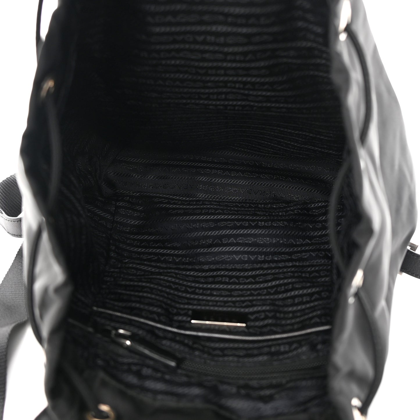 Nylon Tessuto Saffiano Zipper Backpack Black