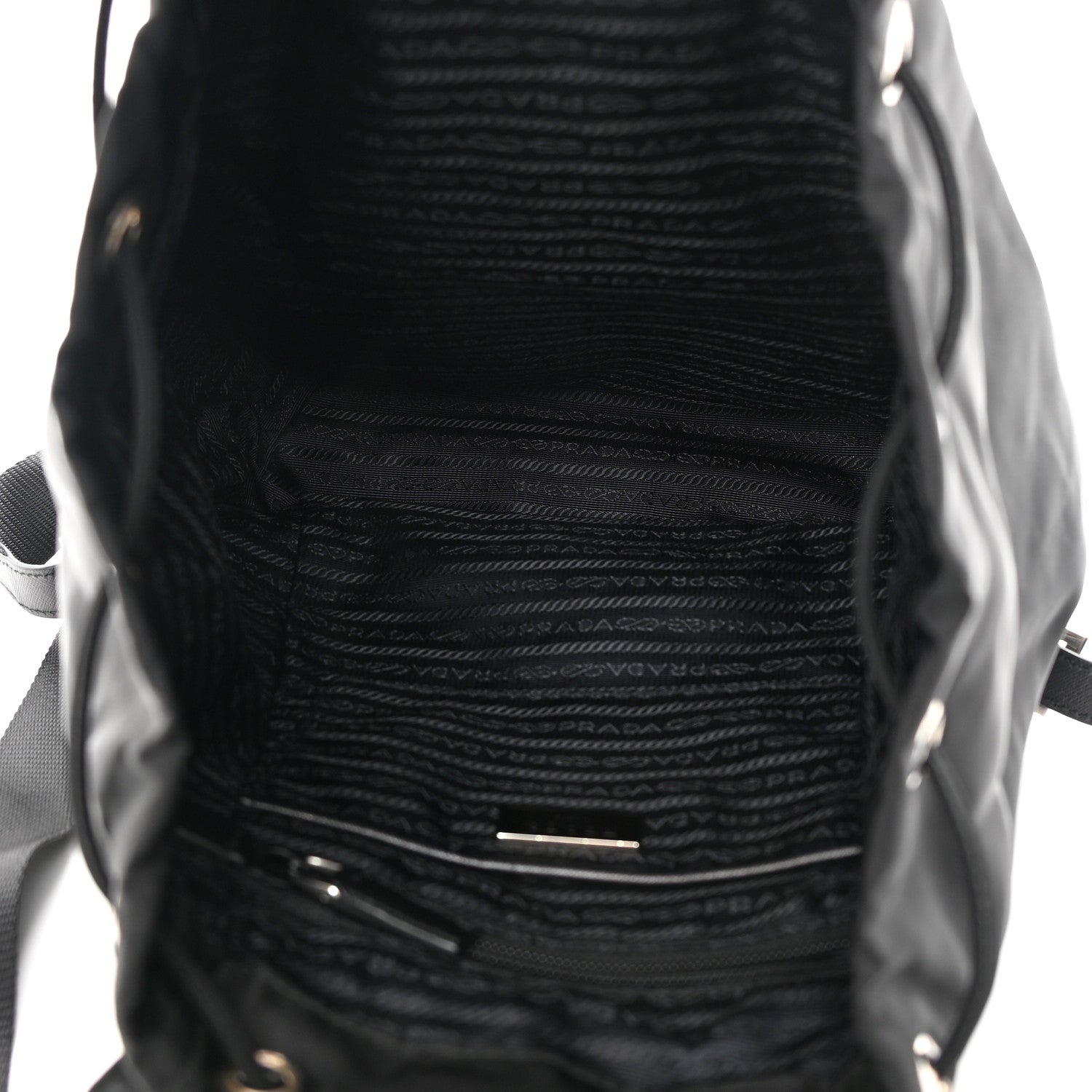Prada Nylon Tessuto Saffiano Zipper Backpack Black 4 of 11