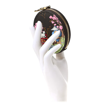 Louis Vuitton Monogram 2021 Christmas Animation Japanese Garden Round Coin Purse Wisteria Pink 2 of 6