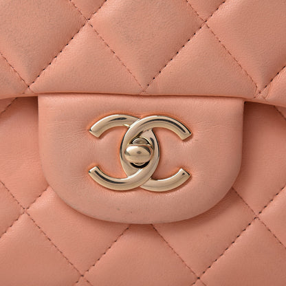 Chanel Lambskin Quilted Jumbo Double Flap Light Orange 30 of 37