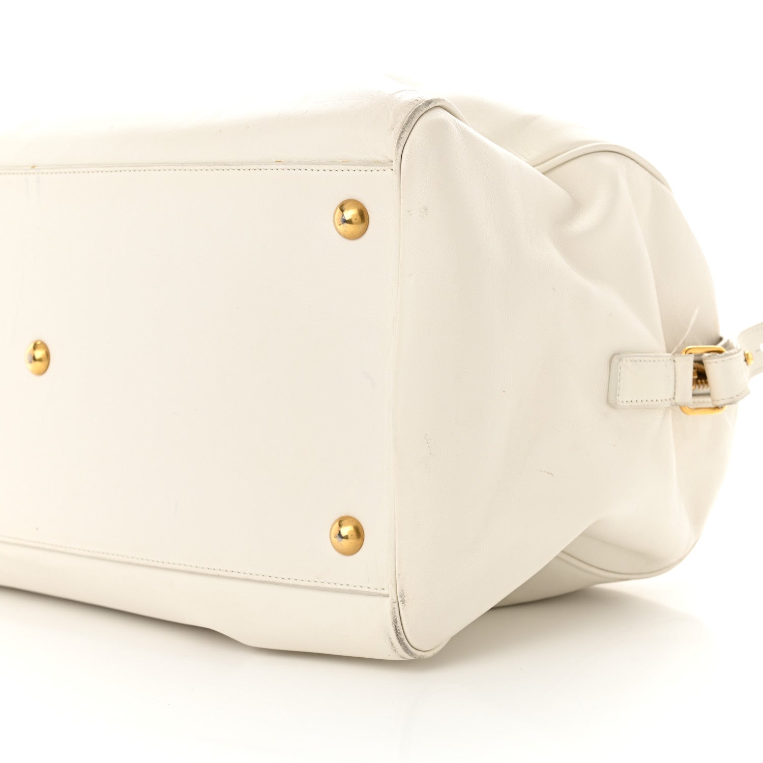 Saint Laurent Calfskin Classic Duffle 12 Bag White 10 of 23
