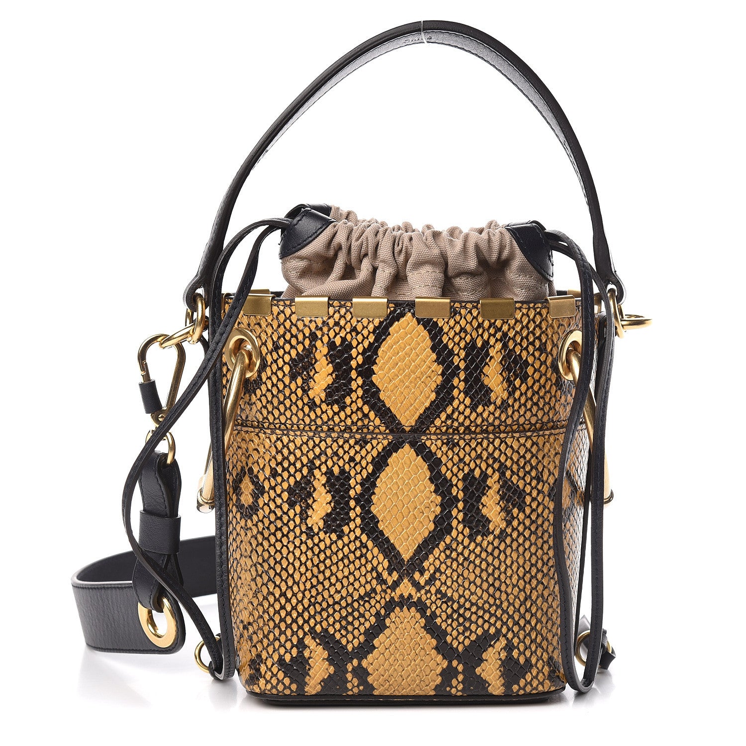 Chloe Python Embossed Calfskin Mini Roy Bucket Bag September Sun 1 of 10