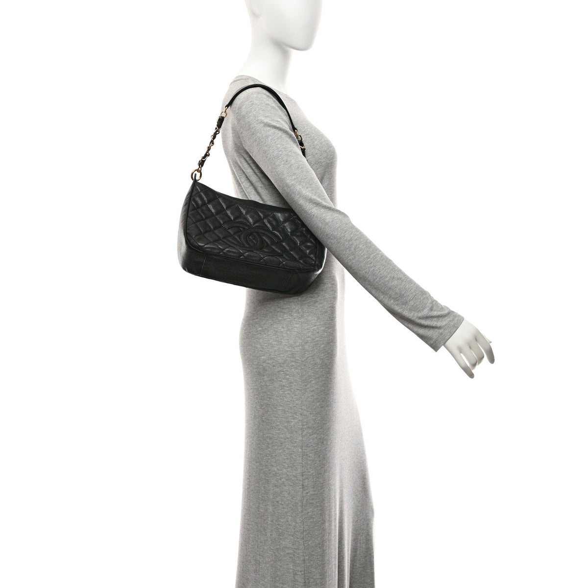 Chanel Caviar Quilted Timeless CC Shoulder Bag Black 2 of 10