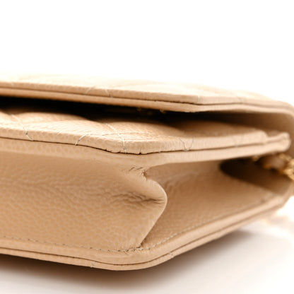 Chanel Caviar Quilted Wallet On Chain WOC Beige 12 of 13
