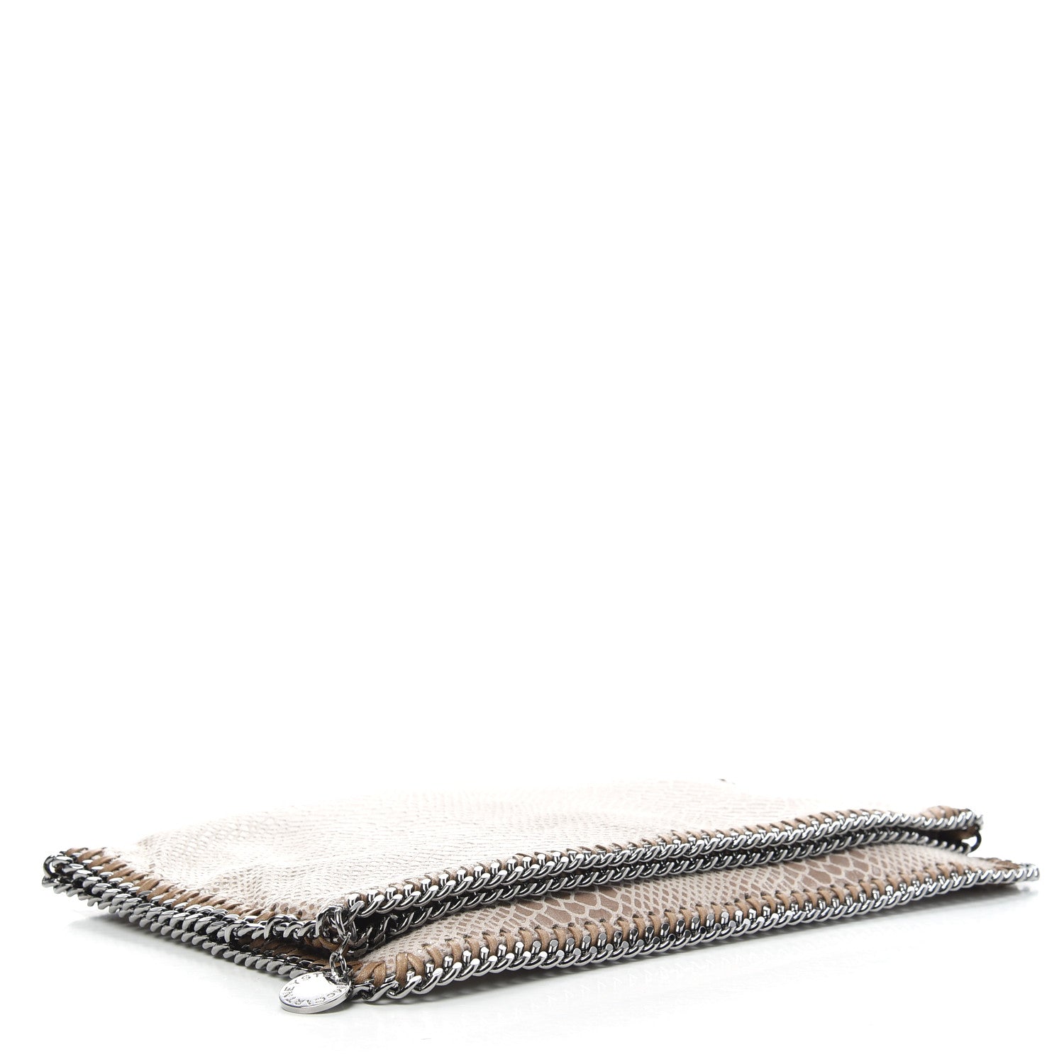 Stella McCartney Eco Python Embossed Falabella Fold Over Clutch Brown 4 of 8