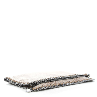 Stella McCartney Eco Python Embossed Falabella Fold Over Clutch Brown 4 of 8