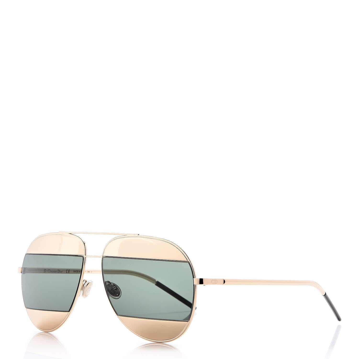 Christian Dior Split 1 Aviator Sunglasses Gold 1 of 8