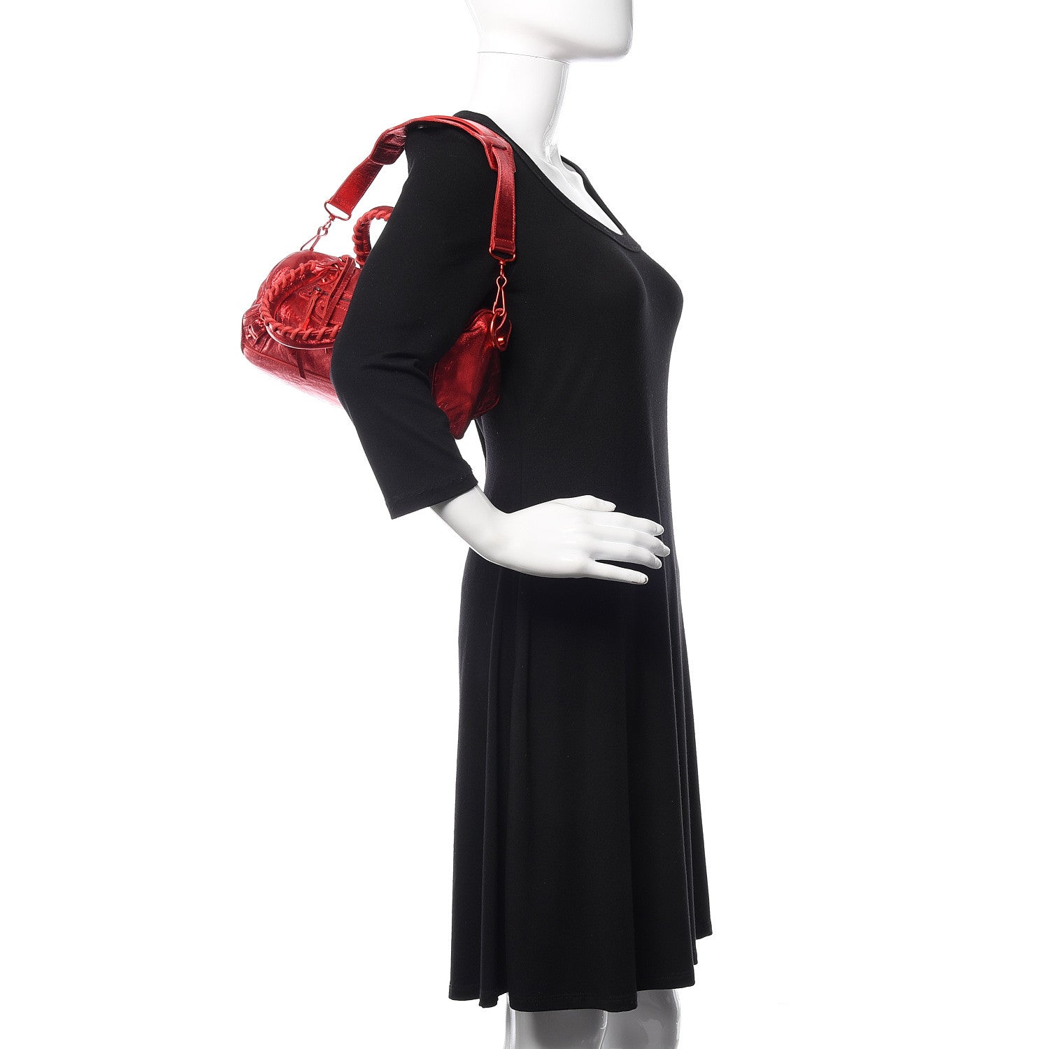 Balenciaga Metallic Agneau Classic Hardware Twiggy Red 2 of 12