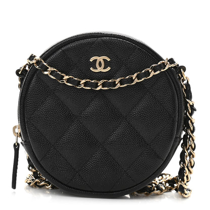 Chanel Caviar Quilted Round Clutch With Chain Black 1 of 10