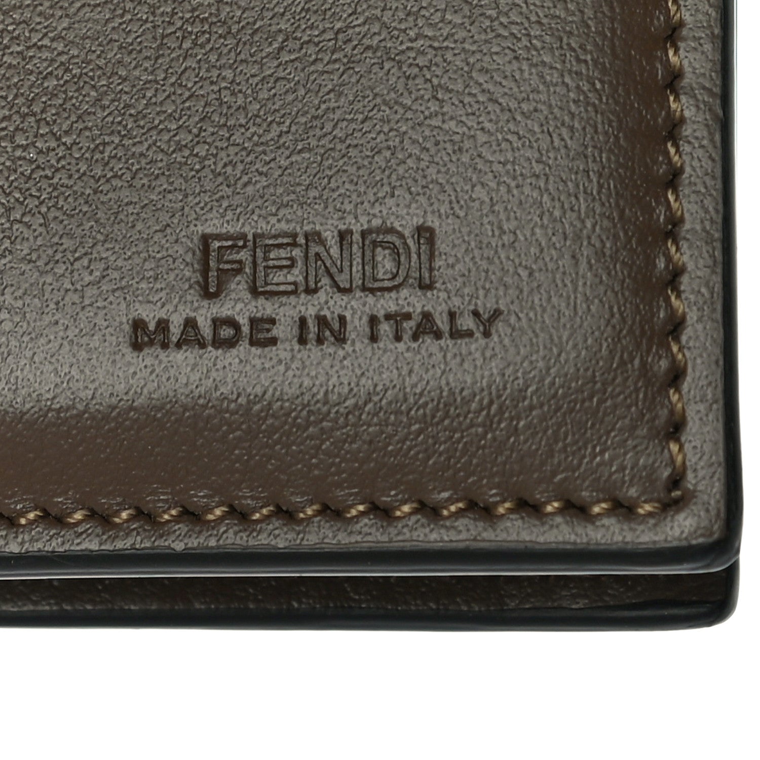 Fendi Vitello Soft F is Fendi Bi-Color FF 1974 Embossed Compact Wallet Maya Black 6 of 10