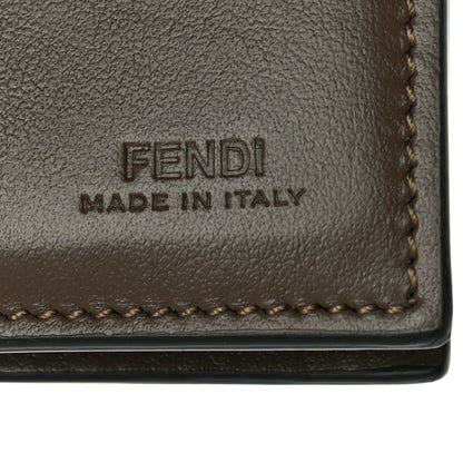 Fendi Vitello Soft F is Fendi Bi-Color FF 1974 Embossed Compact Wallet Maya Black 6 of 10