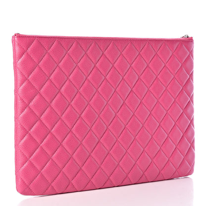 Chanel Caviar Quilted Large Cosmetic Case Pink 3 of 9
