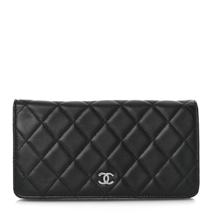 Chanel Lambskin Quilted Yen Wallet Black 1 of 9