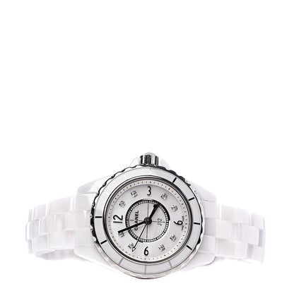 Chanel Stainless Steel Ceramic Diamond Mother of Pearl 29mm J12 Quartz Watch White 3 of 6