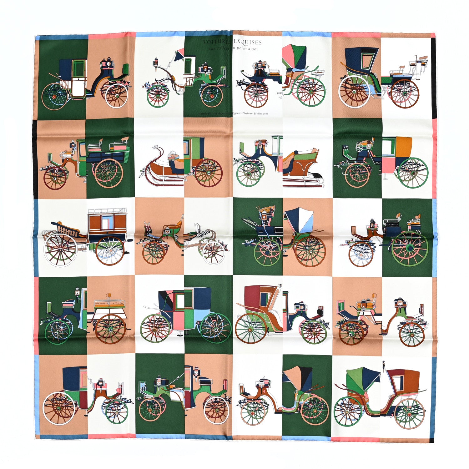 Hermes Silk Voitures Exquises Scarf 90 1 of 4