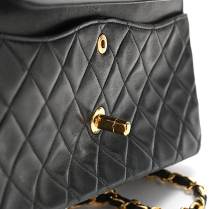 Chanel Lambskin Quilted Medium Double Flap Black 13 of 14