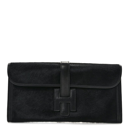 Hermes Pony Hair Swift Jige Elan 29 Clutch Black 1 of 11