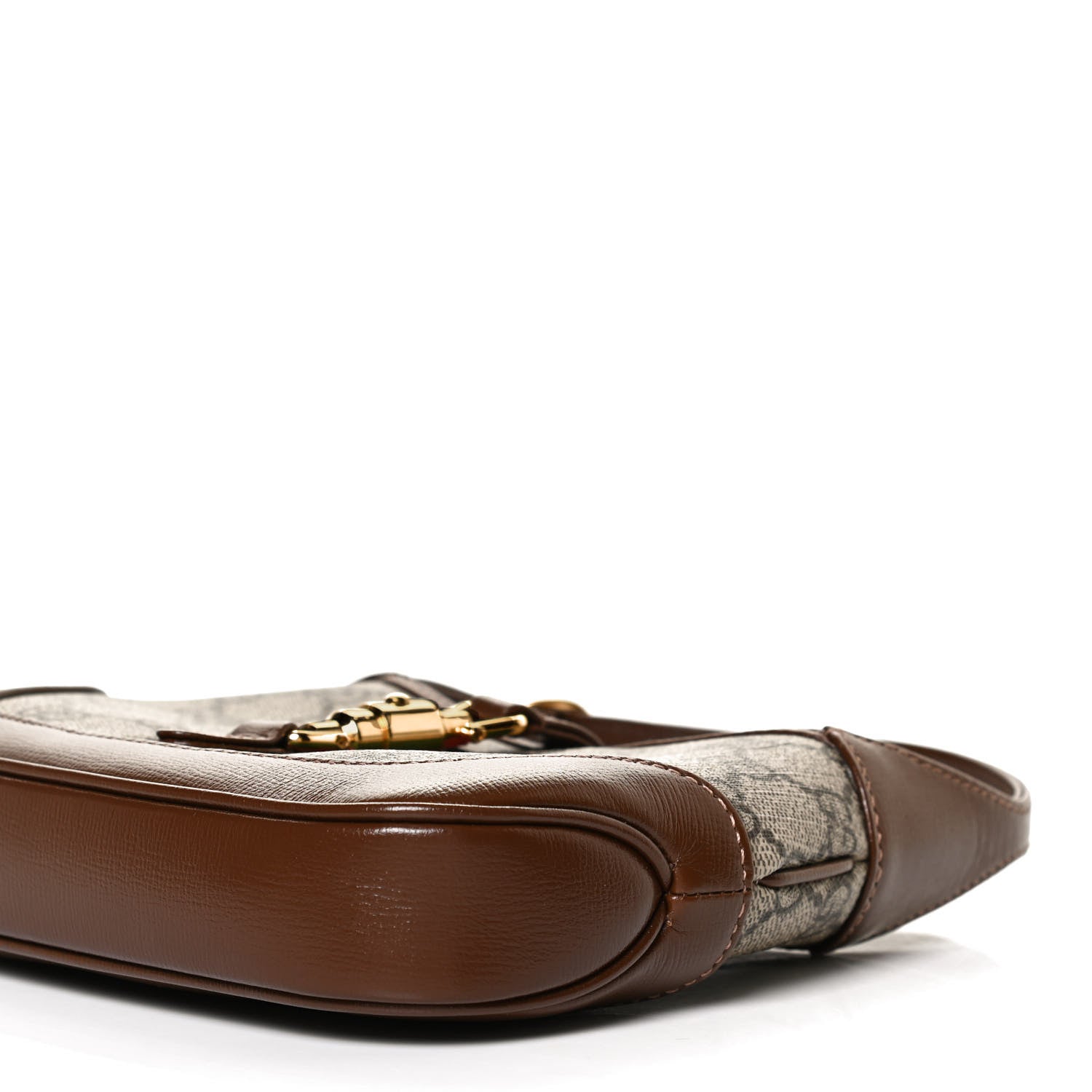 Gucci GG Supreme Monogram Azalea Calfskin Web Mini Jackie 1961 Hobo Beige Ebony Brown Sugar 10 of 13