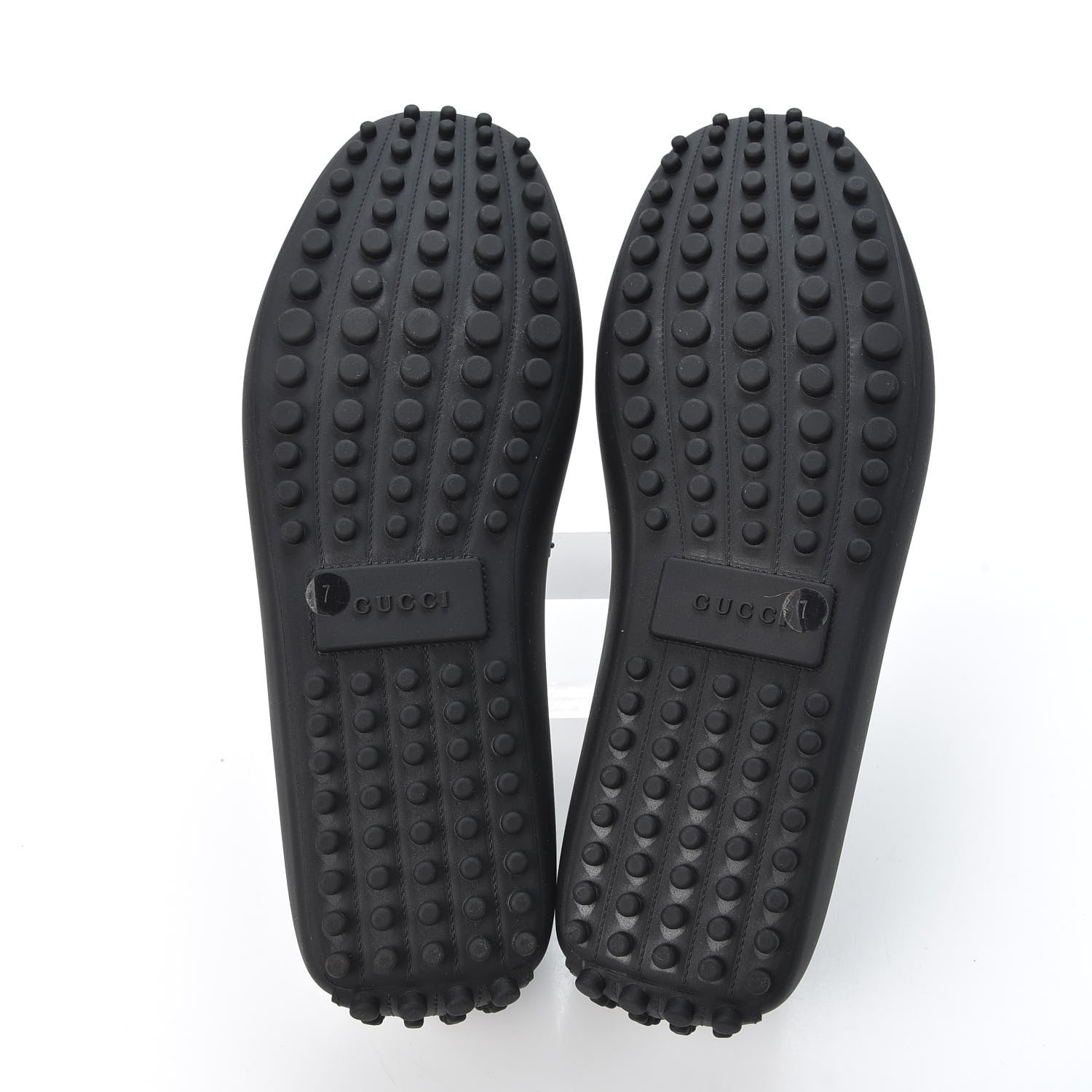 Gucci Rubber Mens Horsebit Driver Loafers 7 Black 5 of 9