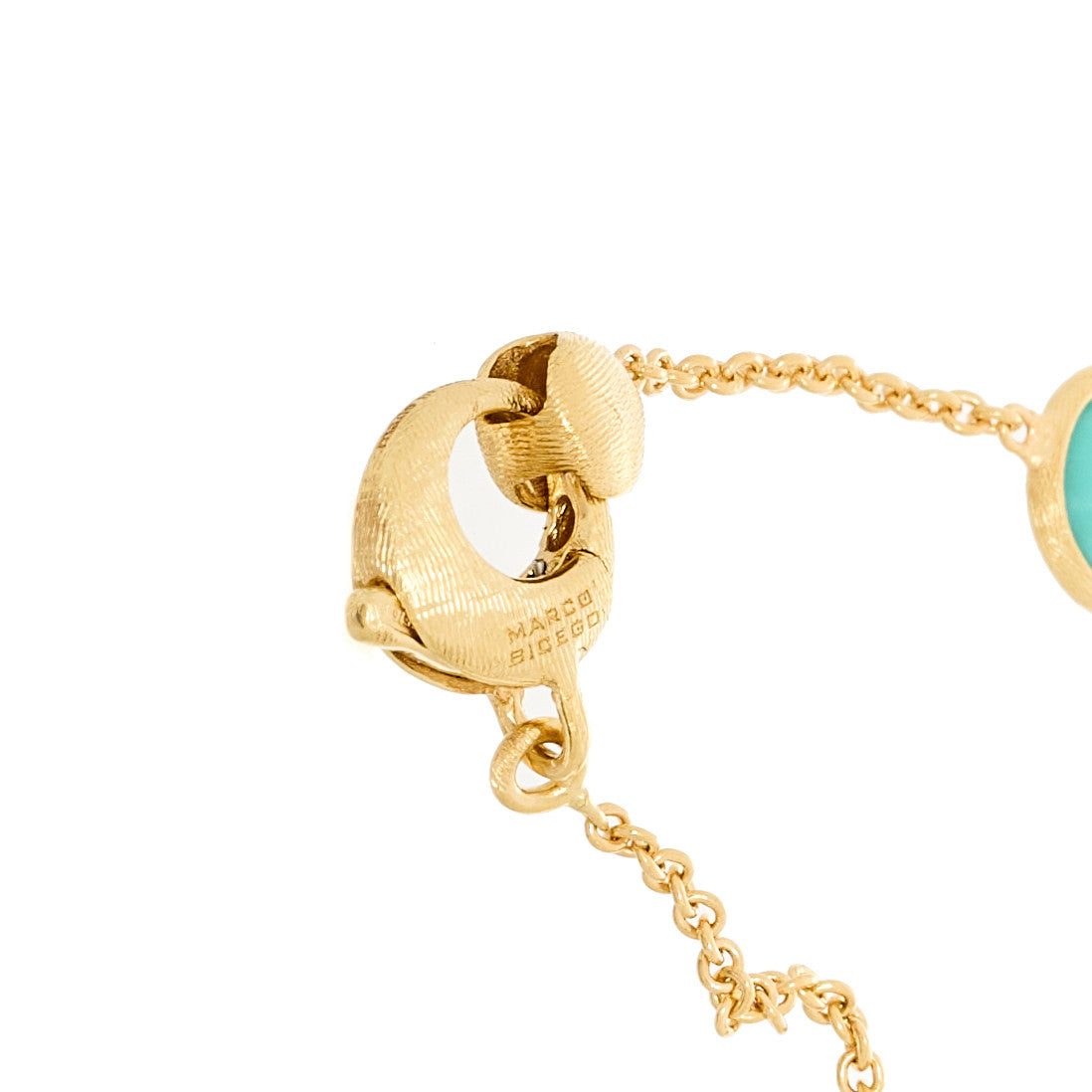 18K Yellow Gold Turquoise Mother of Pearl Chalcedony Jaipur Bracelet