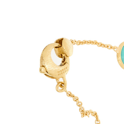 Marco Bicego 18K Yellow Gold Turquoise Mother of Pearl Chalcedony Jaipur Bracelet 3 of 3