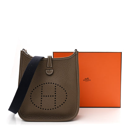 Hermes Taurillon Clemence Amazone Evelyne TPM Etoupe Bleu Indigo 10 of 10