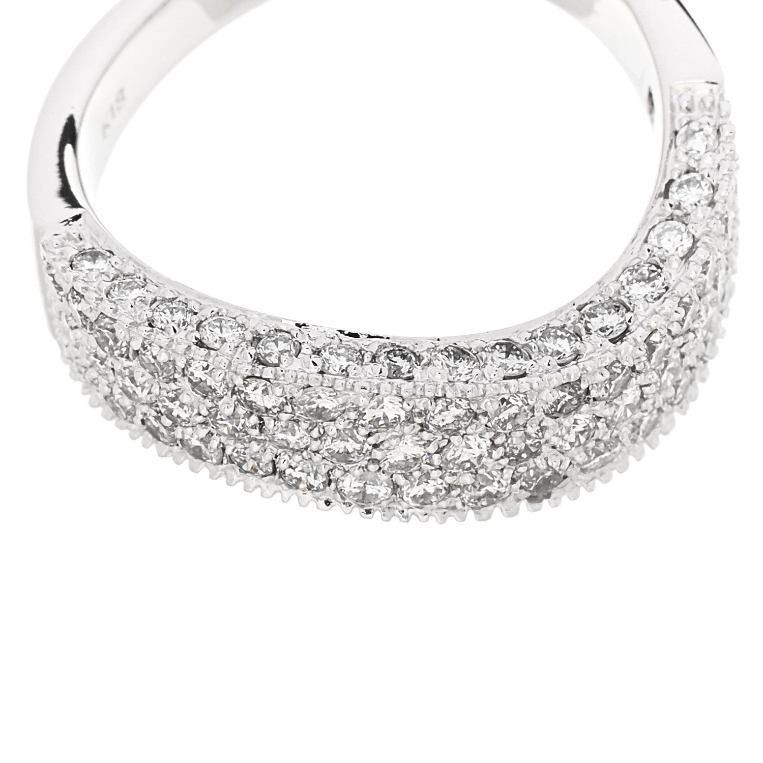 Parker & West by FASHIONPHILE 18K White Gold Diamond 1.21ctw Paved Curved Ring 54 6.75 8 of 10