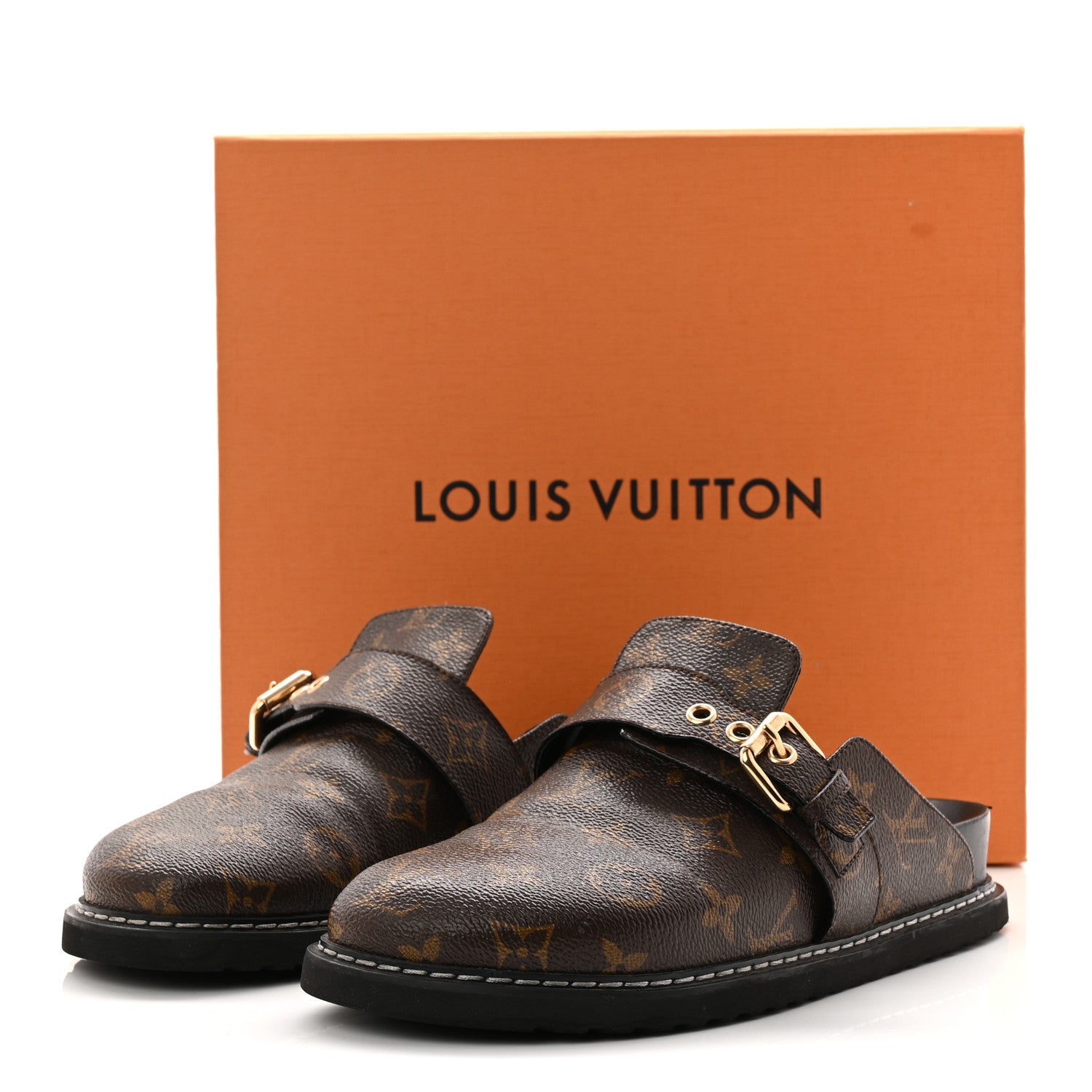 Louis Vuitton Patent Monogram Womens Cosy Flat Comfort Clog Mules 38.5 Brown 12 of 12